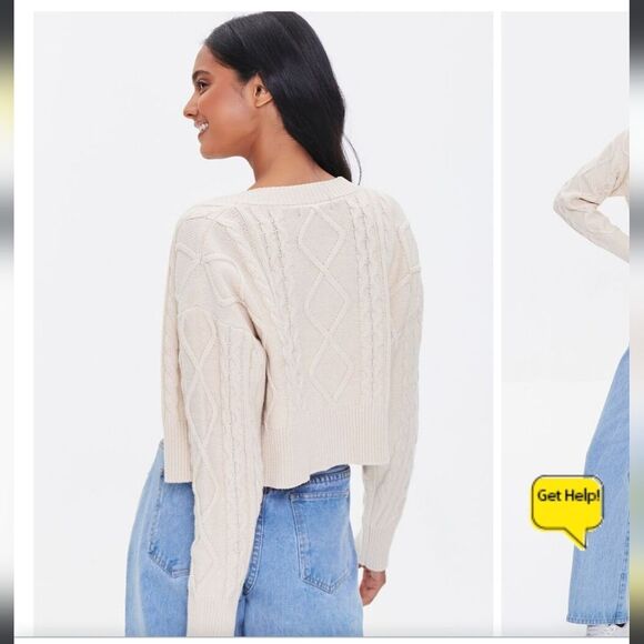 Forever 21 Beige Cable Knit Tube Top And Sweater Set M - Picture 9 of 10